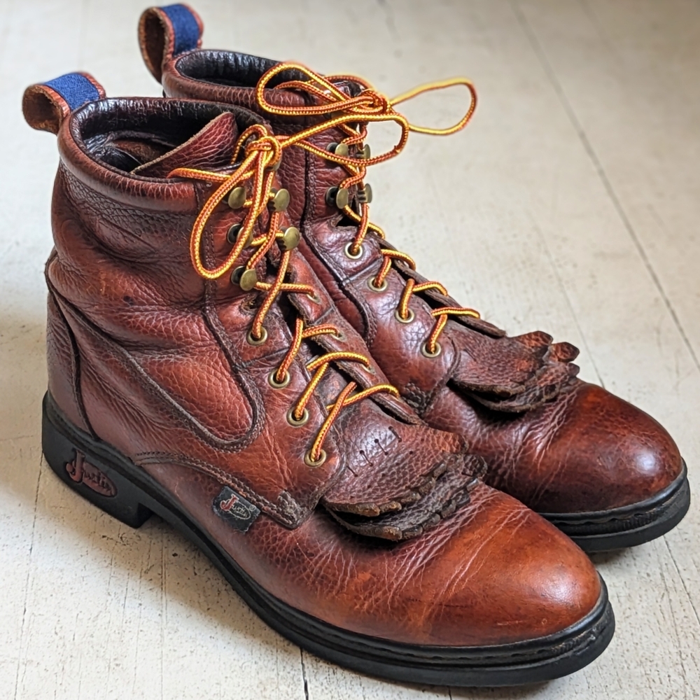 Justin Boots Roper Kiltie Lace Up Boots